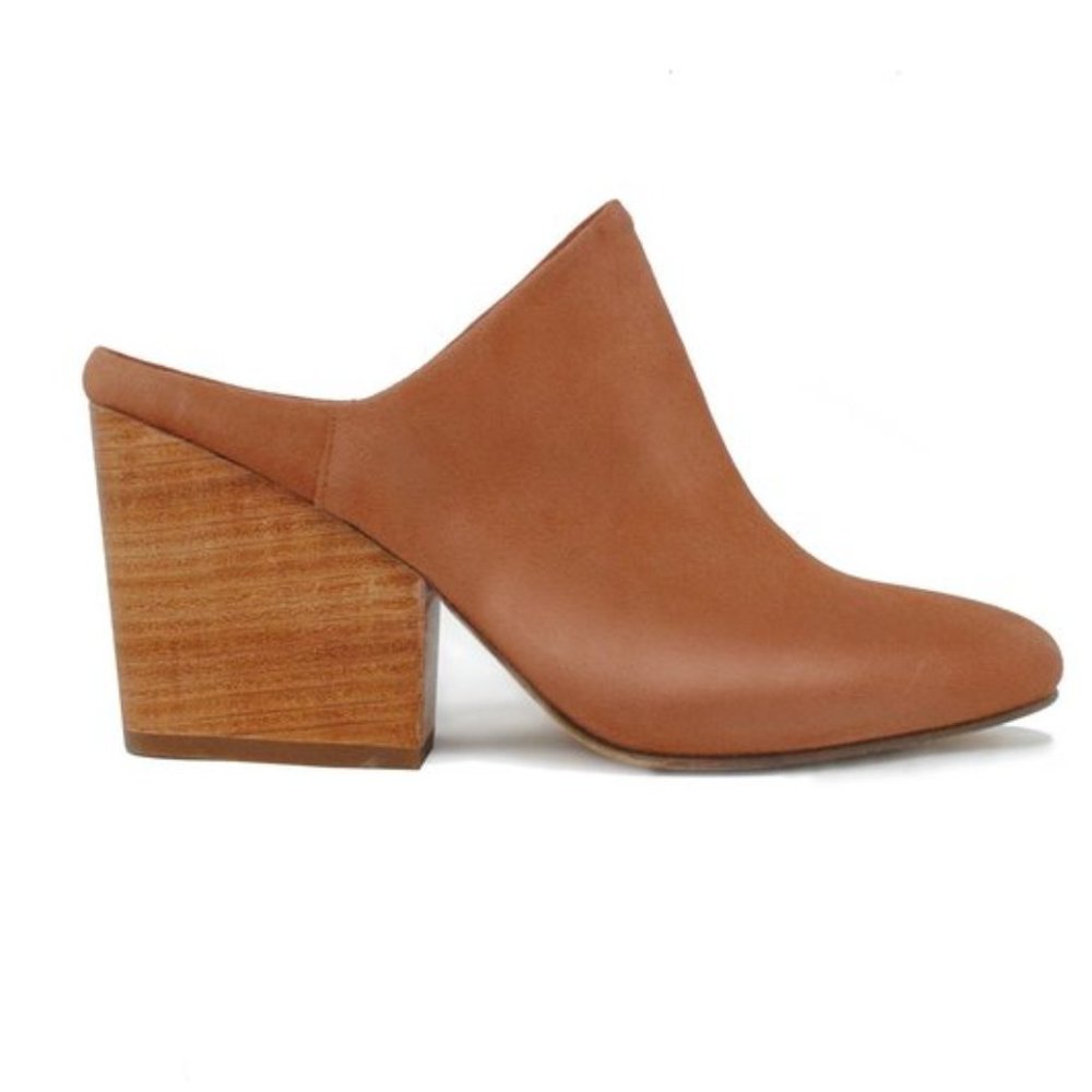 ABLE - Rojas Heeled Mule in Cognac Napa Leather
